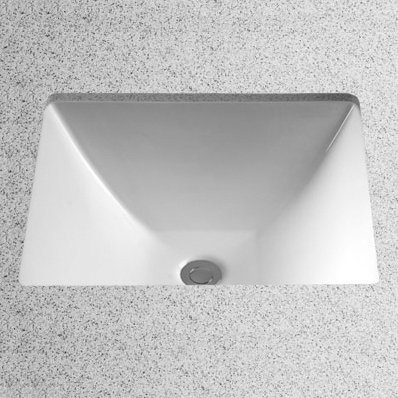 Legato™ Vitreous China Rectangular Undermount Bathroom Sink with Overflow, Cotton