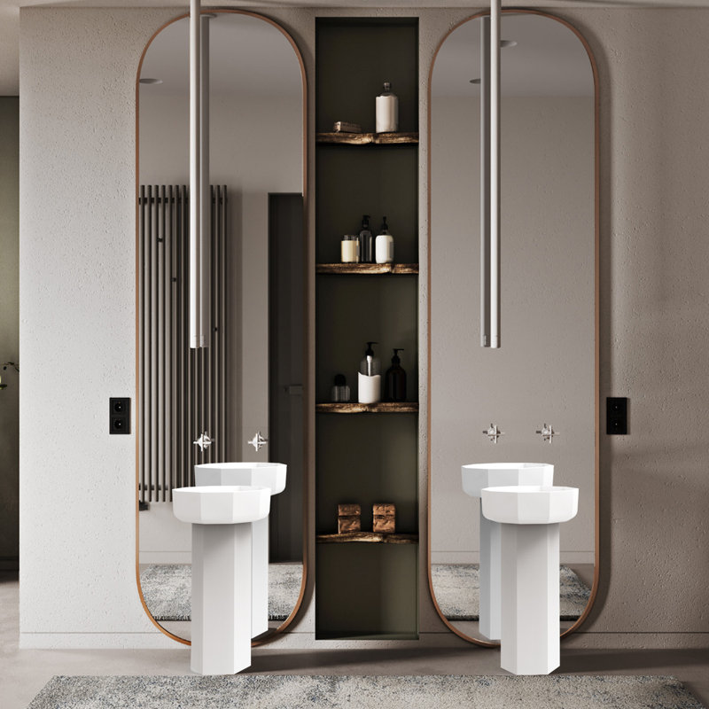 Lavabo de salle de bain rectangulaire à surface solide 33,7 po