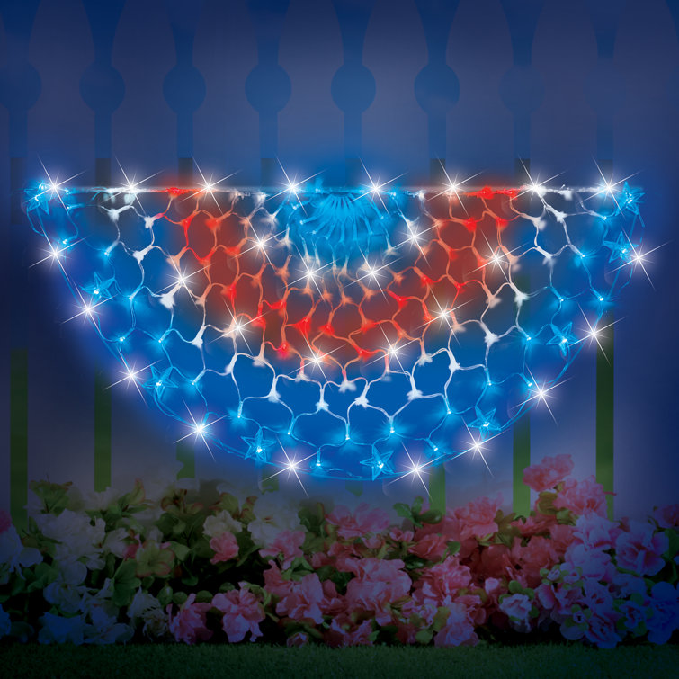 The Holiday Aisle® LED Lighted Patriotic 4 Foot Long Bunting   Wayfair