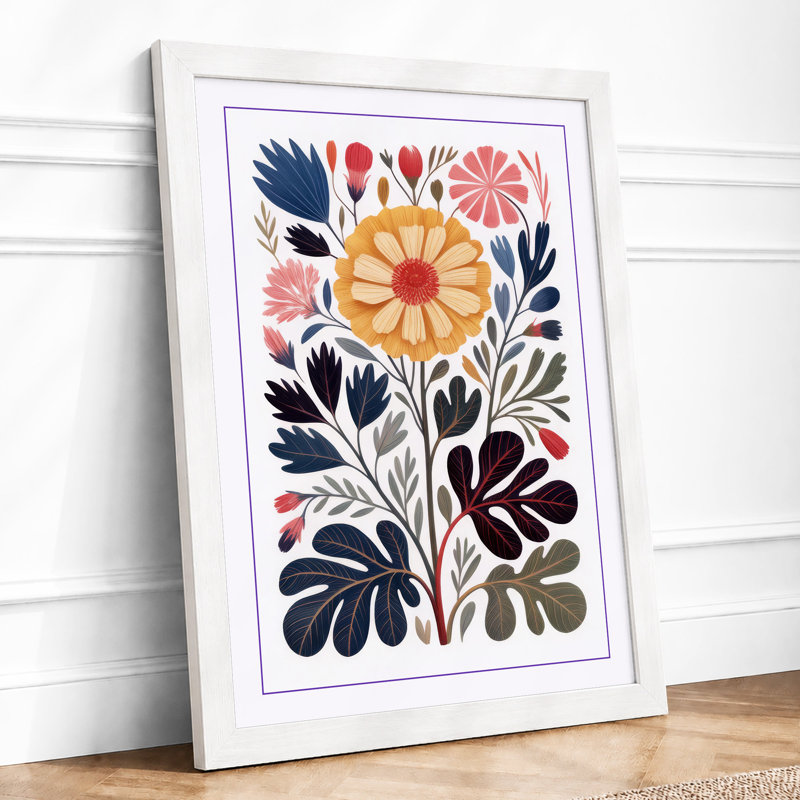 Golden Botanical - Framed Print, A1 - 84.1 x 59.4 cm, White