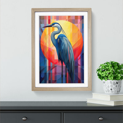 Heron Constructivism Art - Framed Print