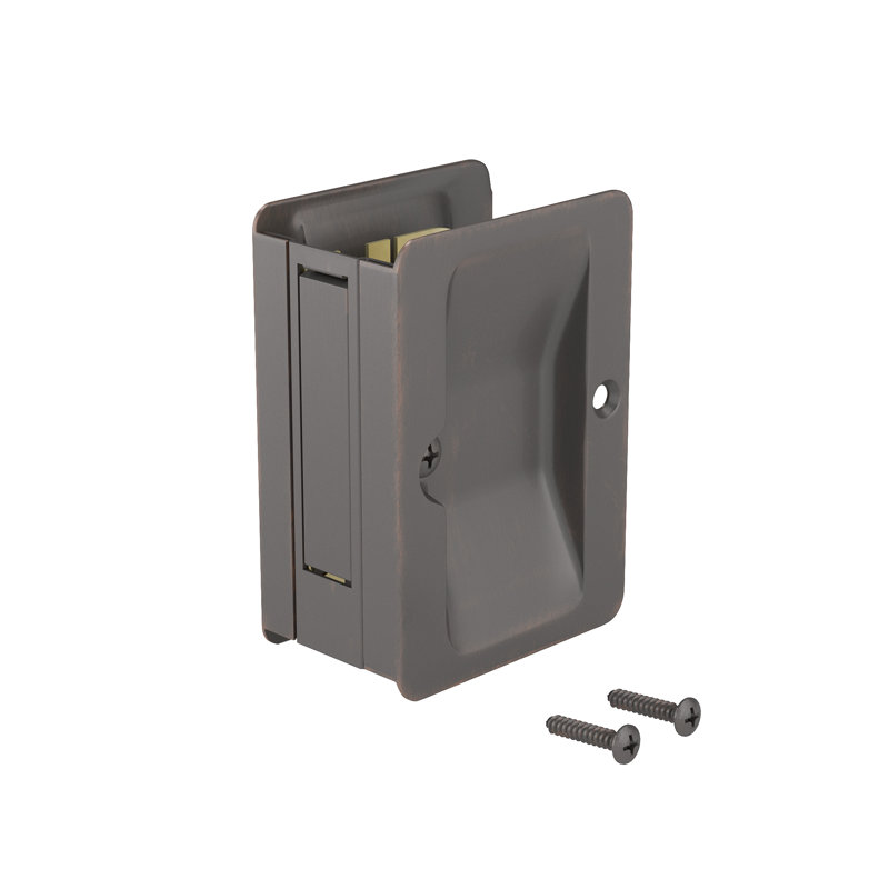 Rectangular Pocket Door Hardware, Oil Rubbed Bronze