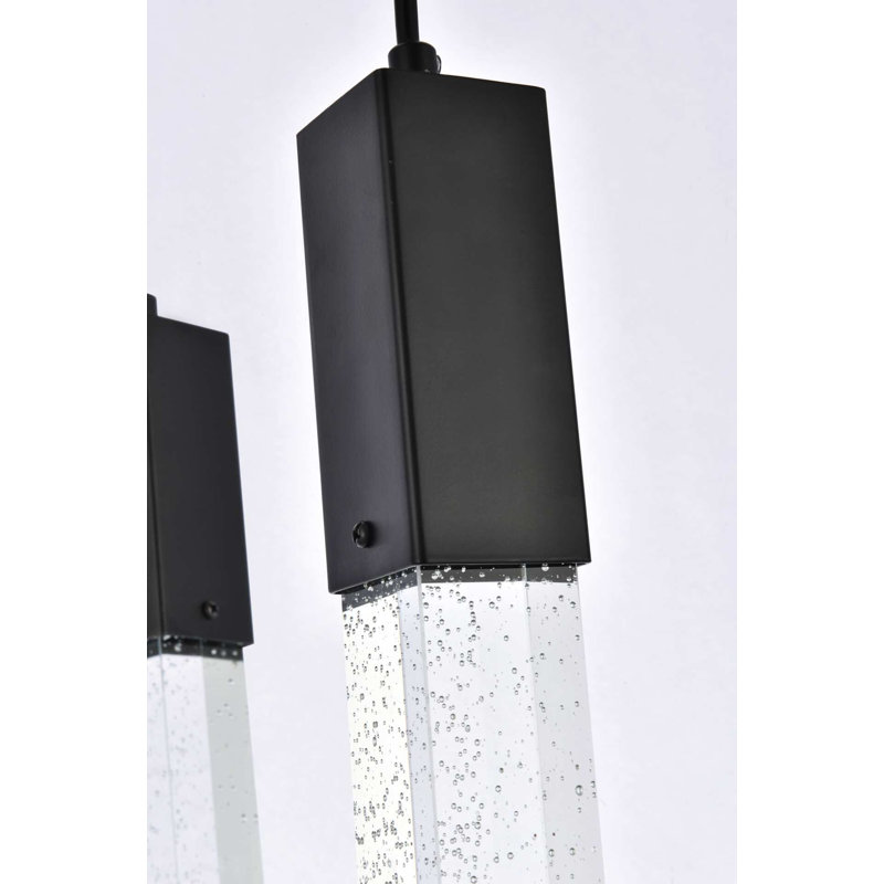 Suspension Berloz 6 lumières noire, Black