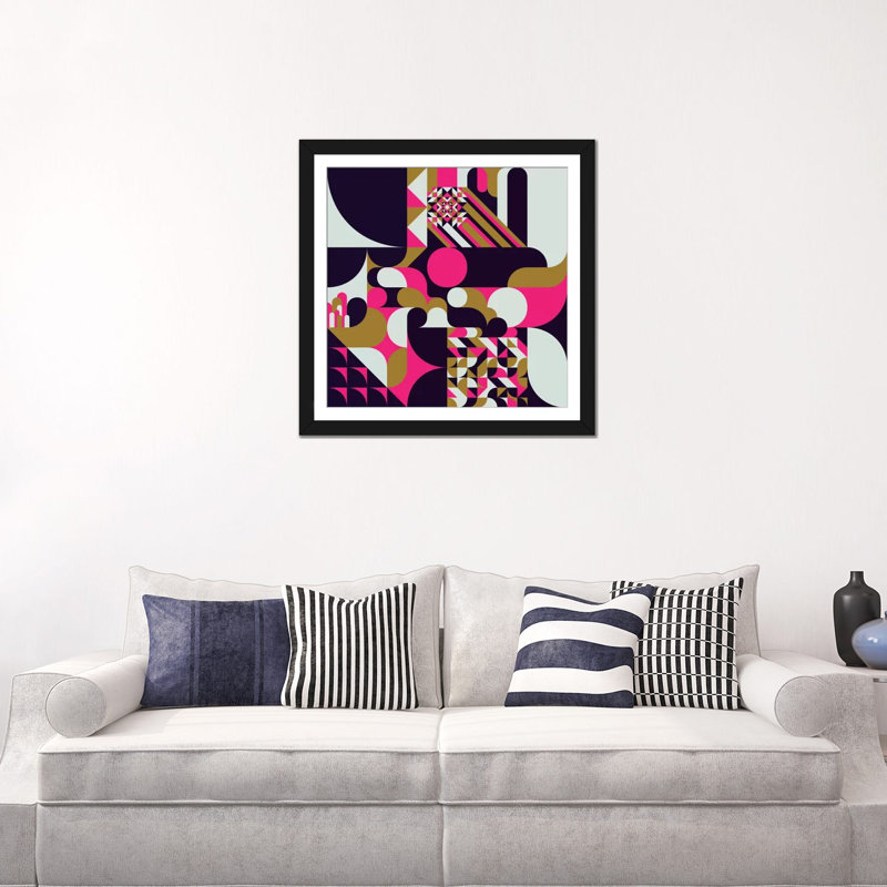 « baroque i », impression sur toile, H 24 po x l 24 po x P 1 po, Papier d'art encadré noir, Blanc