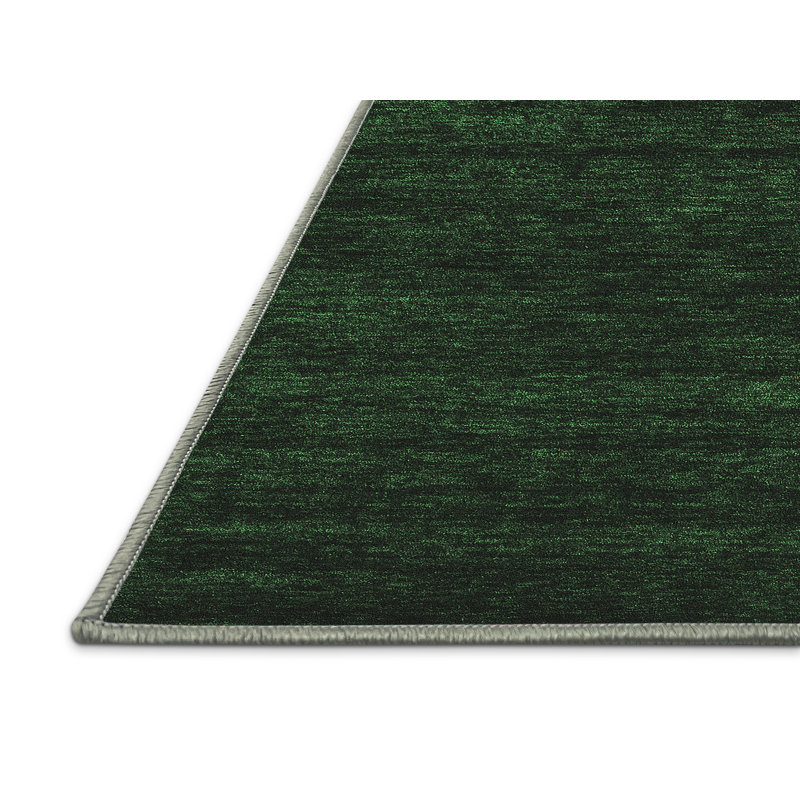 Tapis contemporains vert émeraude lavable à la machine 1789, Rectangle 6 pi x 9 pi