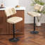 Tabourets de bar pivotants à hauteur réglable avec repose-pieds et dossier incurvé à coussin épais (ensemble de 3)-49774868