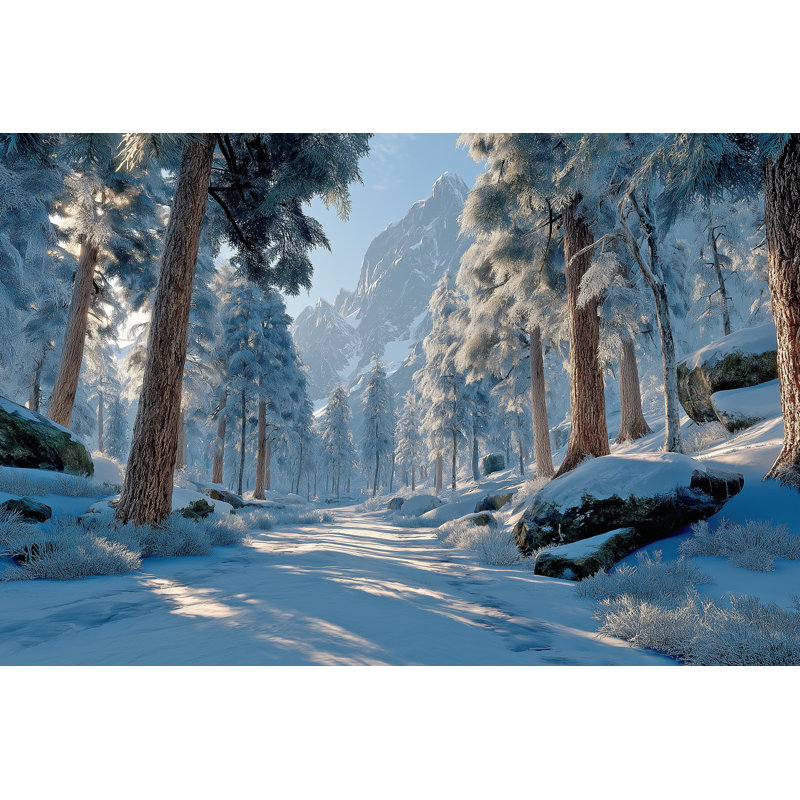 Art mural sur toile Alpine Snow Forest Valley, 30 po x 40 po