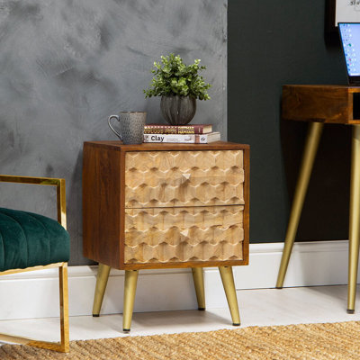 Ankica 45cm W Solid Wood Bedside Table