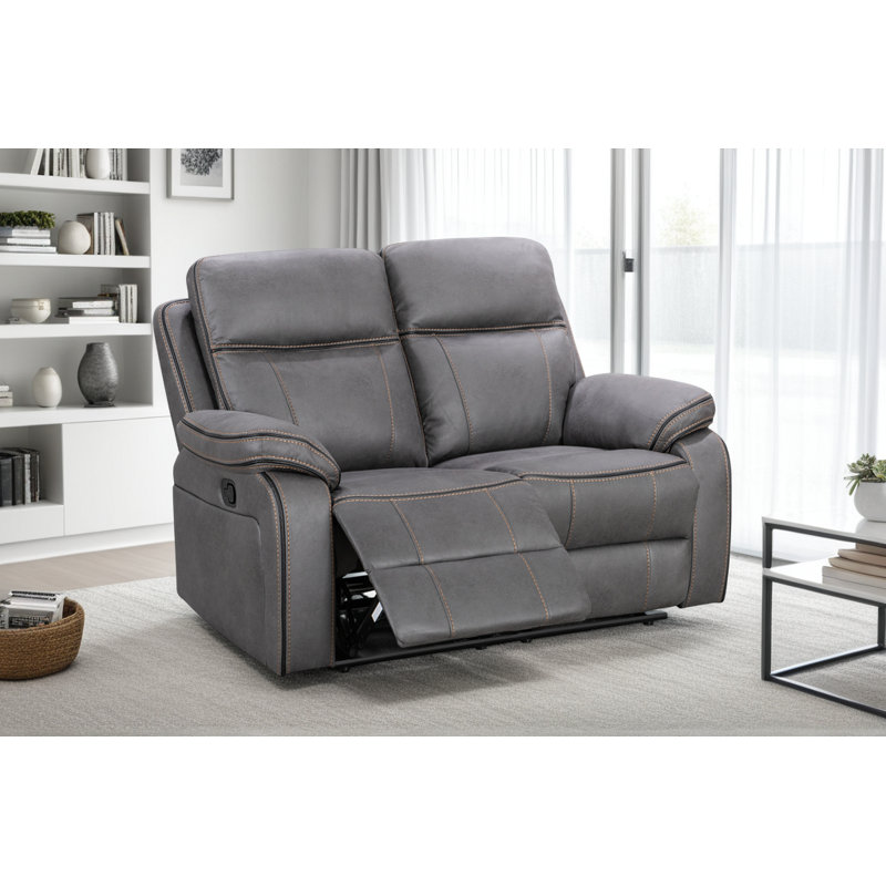 Faux Leather Reclining Sofa, 2