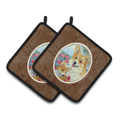 Corgi Momma Loves Roses Poignée