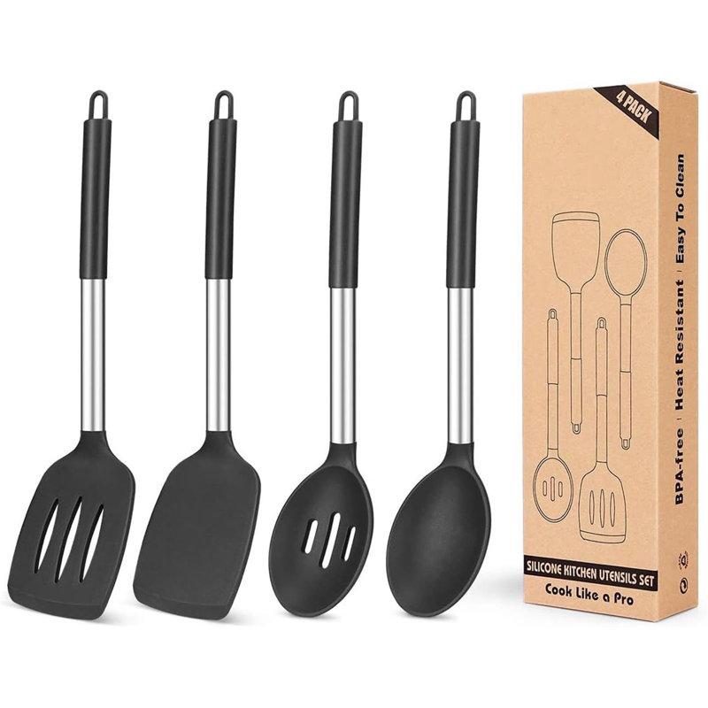 Pack of 4 Silicone Cooking Utensils Set