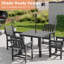 Ensemble de salle à manger 5 pièces résistant aux intempéries avec trou pour parasol, ensemble de table de salle à manger robuste pour 4 personnes, table de patio facile à assembler et chaises pour patio, cour, bord de piscine-1122132647