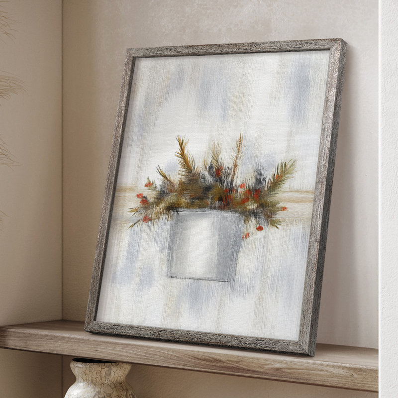 «Christmas Holiday Art CDXII», reproduction d'art encadrée - bois massif, H 15 po x l 12 po
