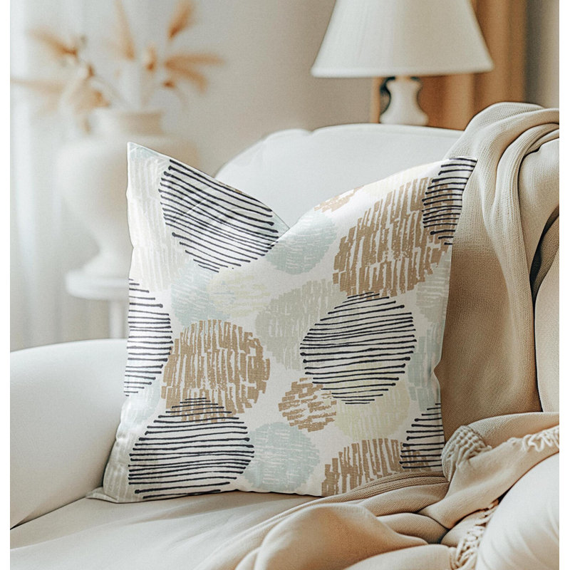 Housse de coussin en coton à pois Abstract, H 15 po x l 15 po
