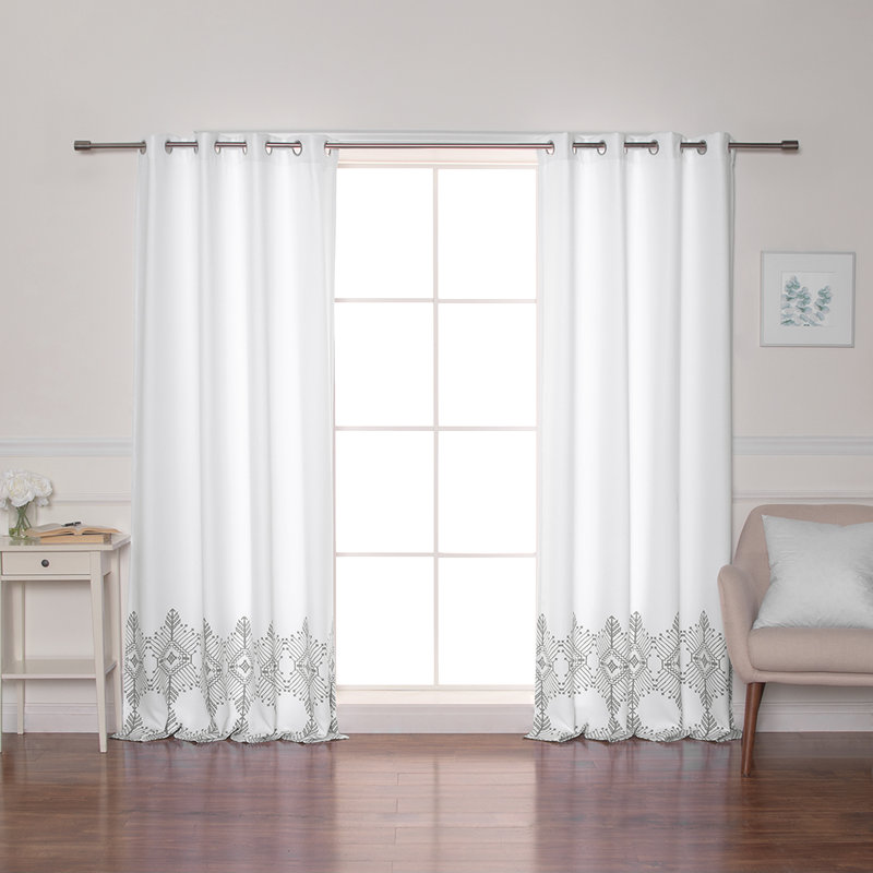 Semi Sheer Curtain Panel Pair, Grey
