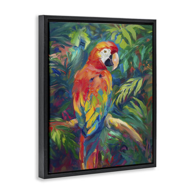 Art mural sur toile "Ara de jungle" par Ramona Murdock