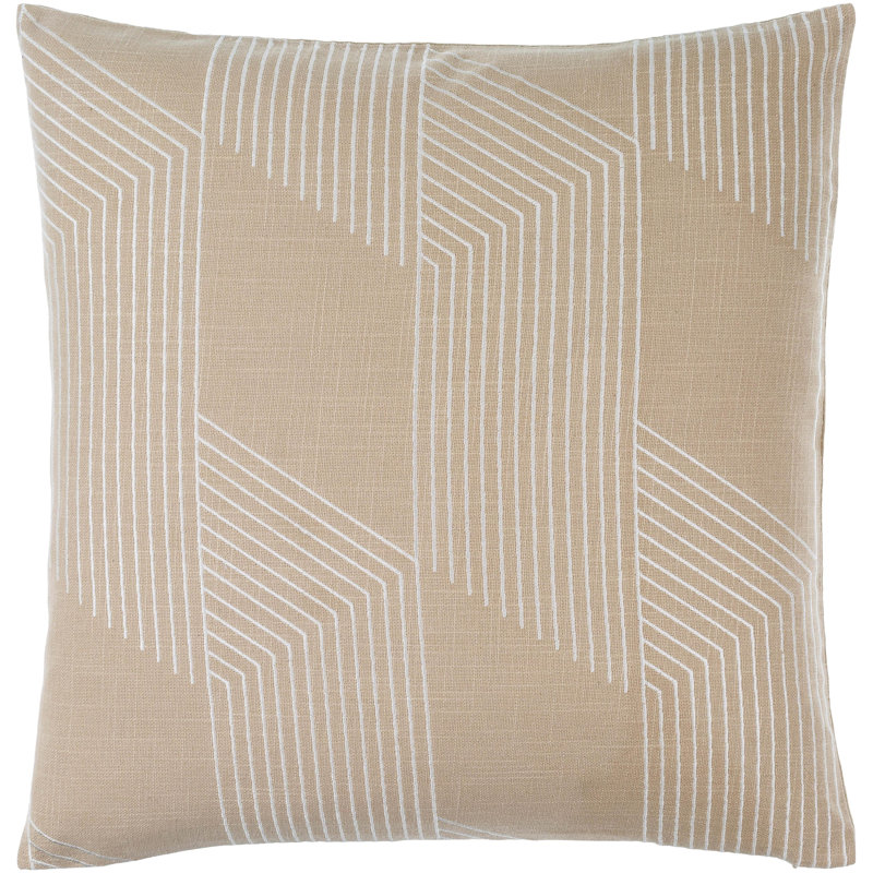 Merle Geometric Cotton Reversible Pillow Cover, 18"H x 18"W