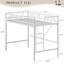 Structure de lit simple mezzanine - Lit mezzanine simple en métal robuste avec barrière de sécurité et échelle, plateforme peu encombrante (aucun sommier nécessaire), blanc moderne pour chambre de dortoir pour adolescents-686067710