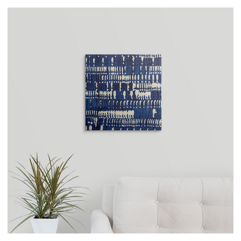 « iv », impression Indigo Batik, H 16 po x l 16 po x P 1,5 po, Toile