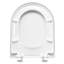 D Shape Toilet Seat,Soft Close Toilet Seat With Quick Release White, Dual Fixing Fittings System Lid Cover For Family Bathroom