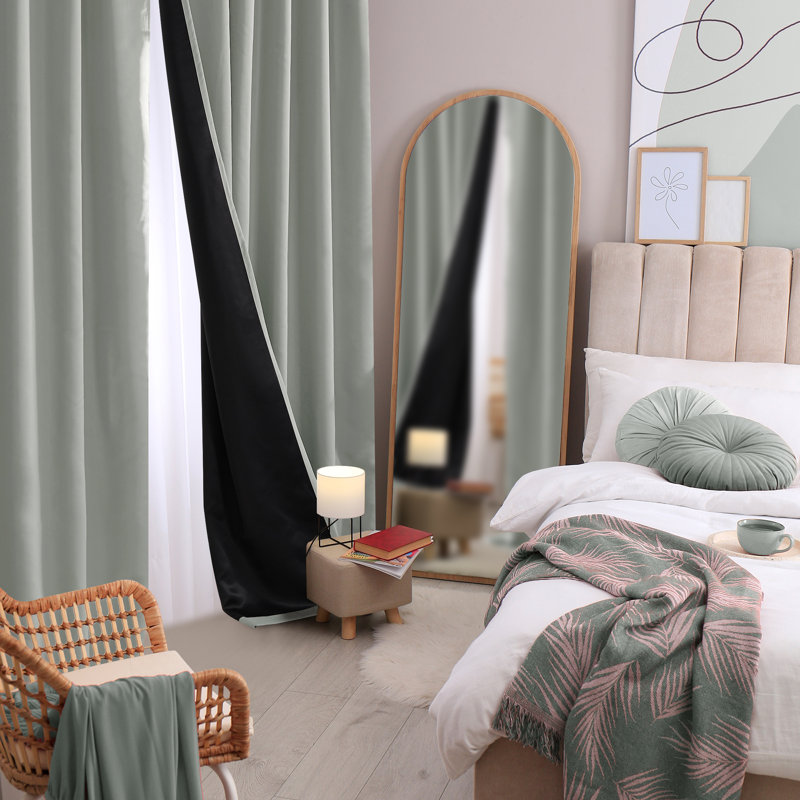 Andrijana Blackout Curtain Pair, Gray, 52" W x 95" L