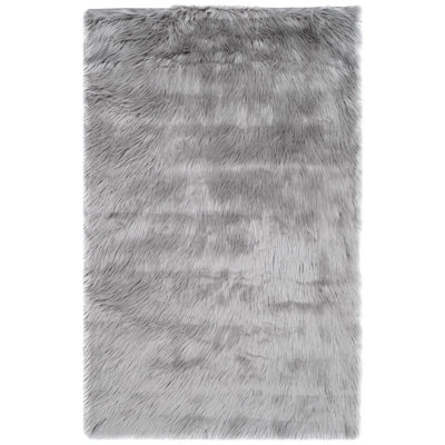 Tapis gris fait à la main Contrella