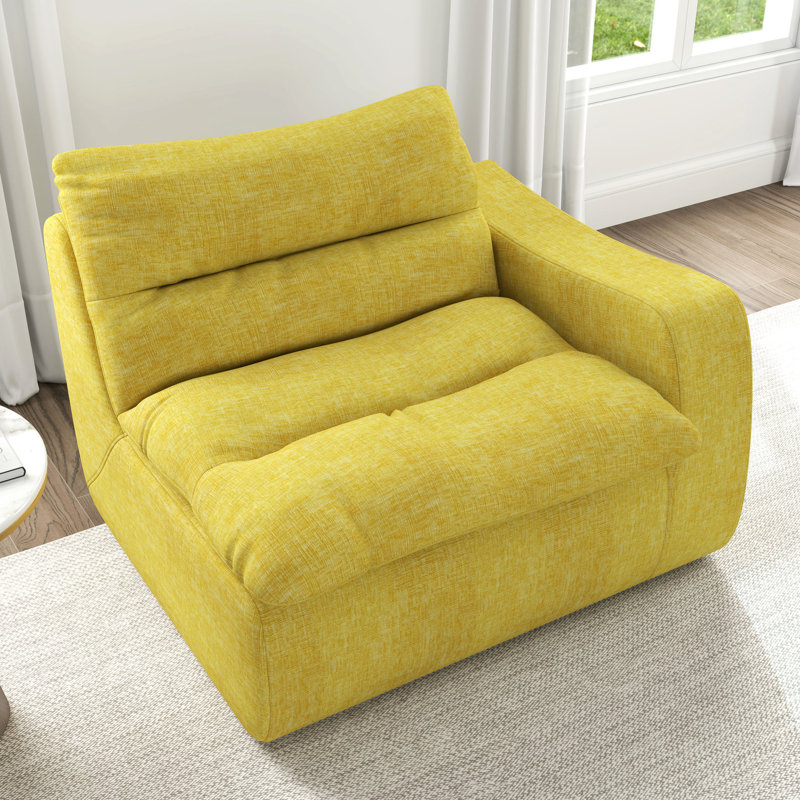 Élégante chaise longue jaune - Le plancher captivant attire l'attention pour un confort accru, Jaune