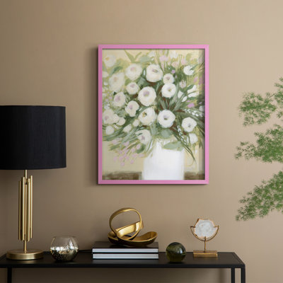 «Soft Sun Bouquet II», reproduction encadrée - bois massif