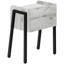Table de bout en stratifié gris avec pieds en métal et finition élégante pour tout espace de vie