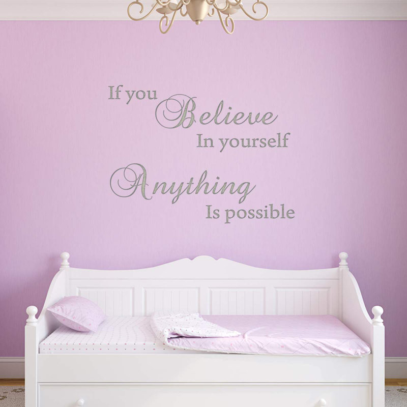 Adhésif décoratif «If you Believe in Yourself», tout est possible, H 22 po x l 30 po, Argent