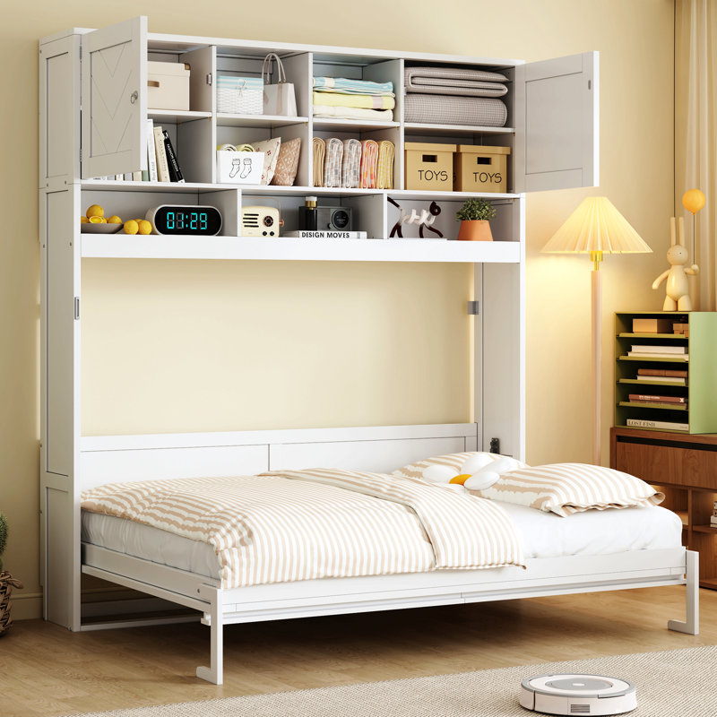 Queen Size Wall Murphy Bed With Ample Storage Space