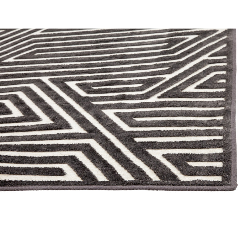 Tapis brun à motif géométrique Ayyoub, Rectangle 8 pi x 10 pi