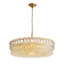 Lustre en cristal de 80 cm (31,5 po), suspension ronde à 21 lumières avec motif de cristal en cascade