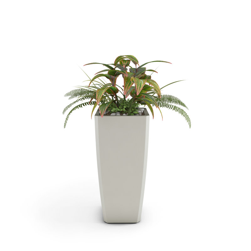 Quartet Concrete Planter, Dover Blue, 36" H x 18" W x 18" D