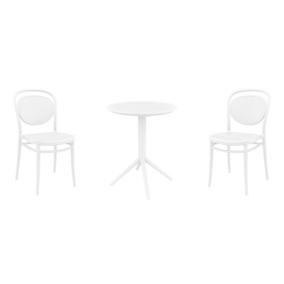 Farrah 24'' Round 2 - Person Bistro Set with Stacking Chairs