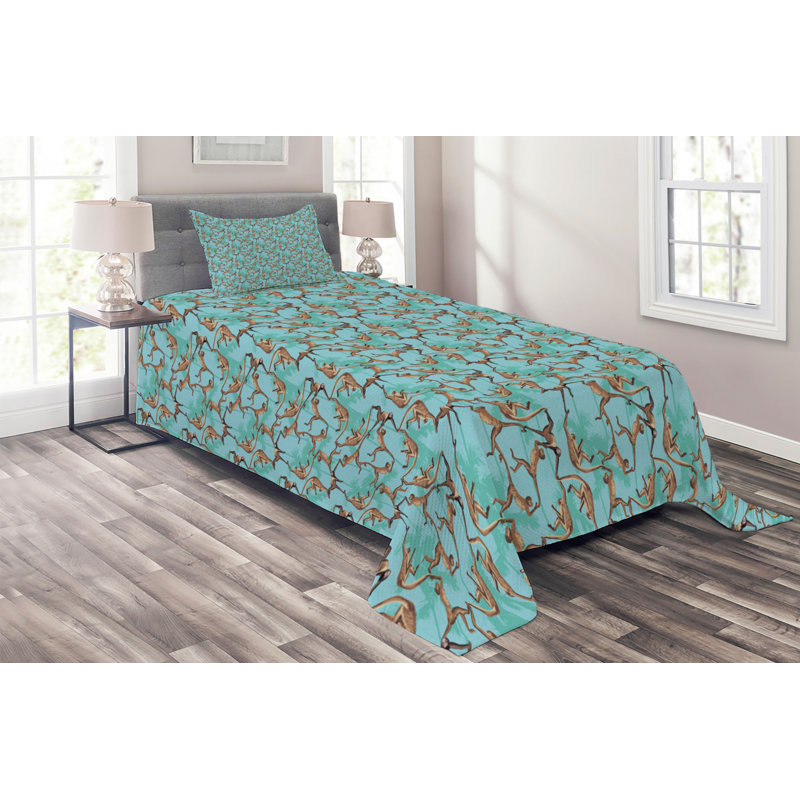 Rustic Polyester Coverlet, Twin Bedspread + 1 Sham