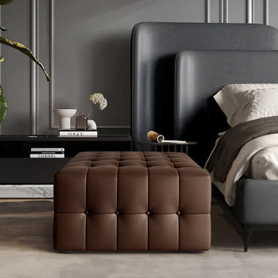 OTTOMAN EN PU BRUN