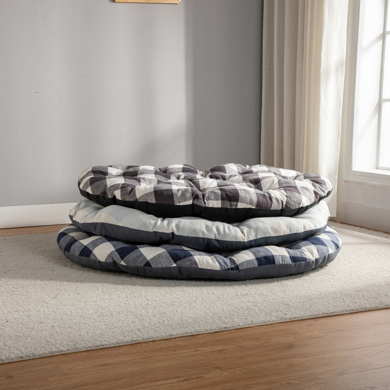 Coussin de plancher rond My Cottage Home, Bleu marine