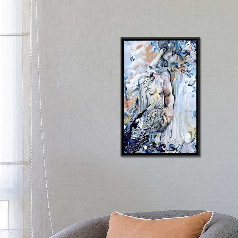 « metalia », impression sur toile, H 26 po x l 18 po x P 1,5 po, Pas de tapis, Toile avec cadre noir