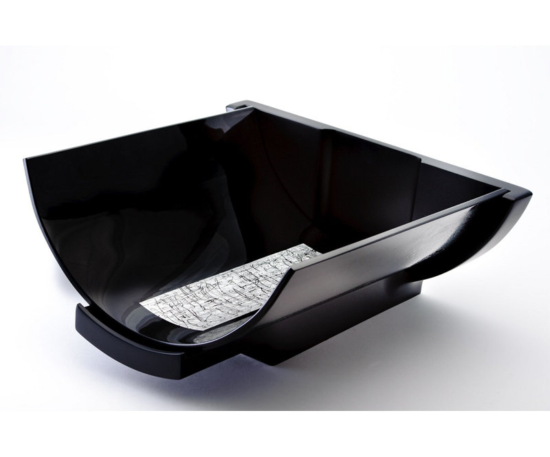 Calla 17.2'' L Bathroom Sink, Black/Silver