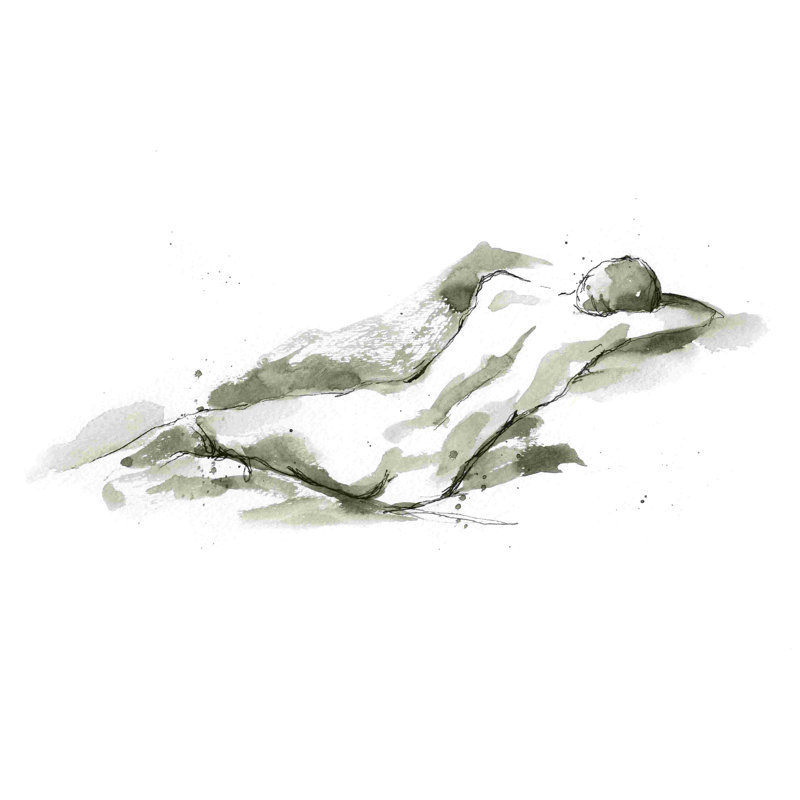 Étude de la figure encre V, H 32 po x l 48 po