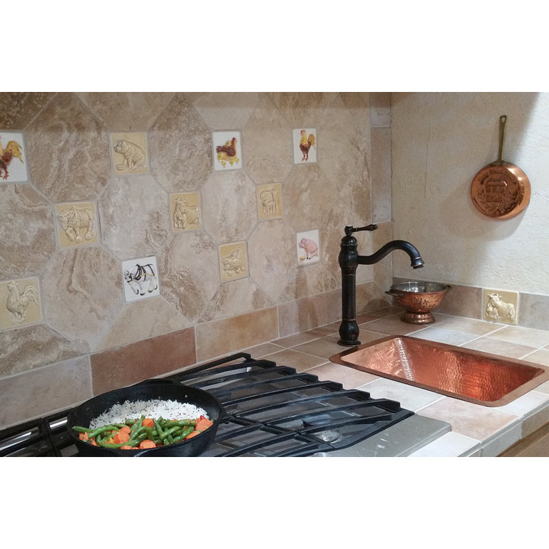 17" Polished Hammered Copper Rectangle Undermount Bathroom Sink