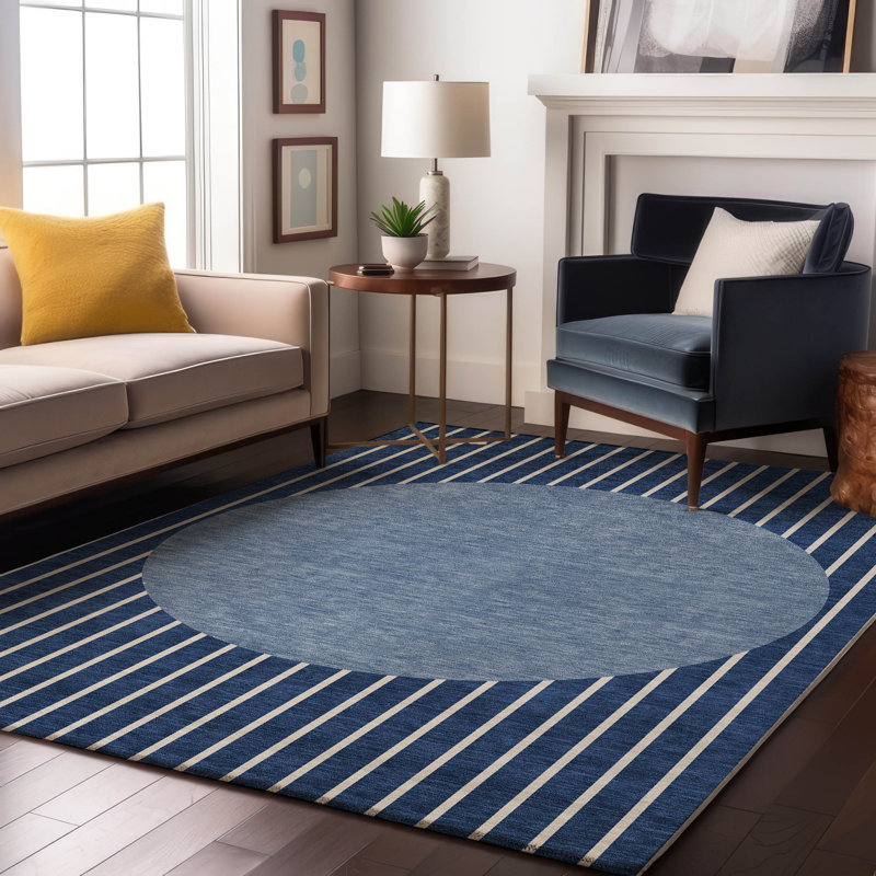 Tapis lavable à la machine de qualité supérieure à rayures AMF994, Rectangle 9 pi x 12 pi