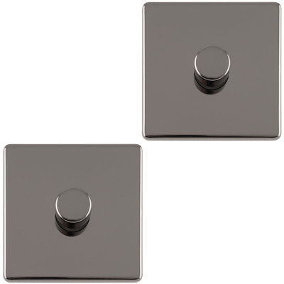 2 PACK 1 Gang Dimmer Switch 2 Way LED SCREWLESS Light Dimming Wall