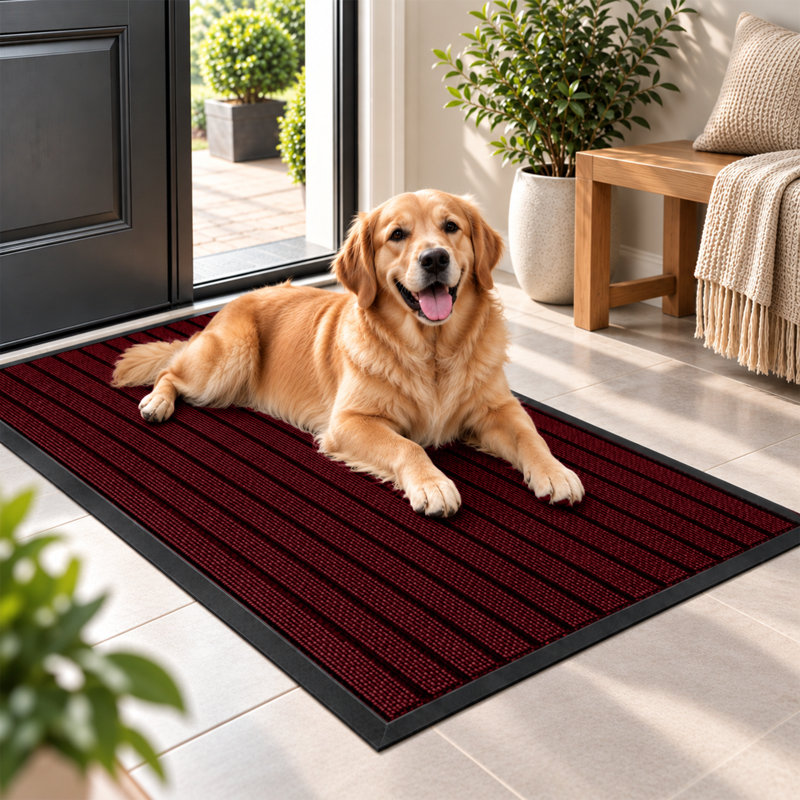 Caynan Kitchen Mat, Rectangular W80 x L300 cm, Burgundy