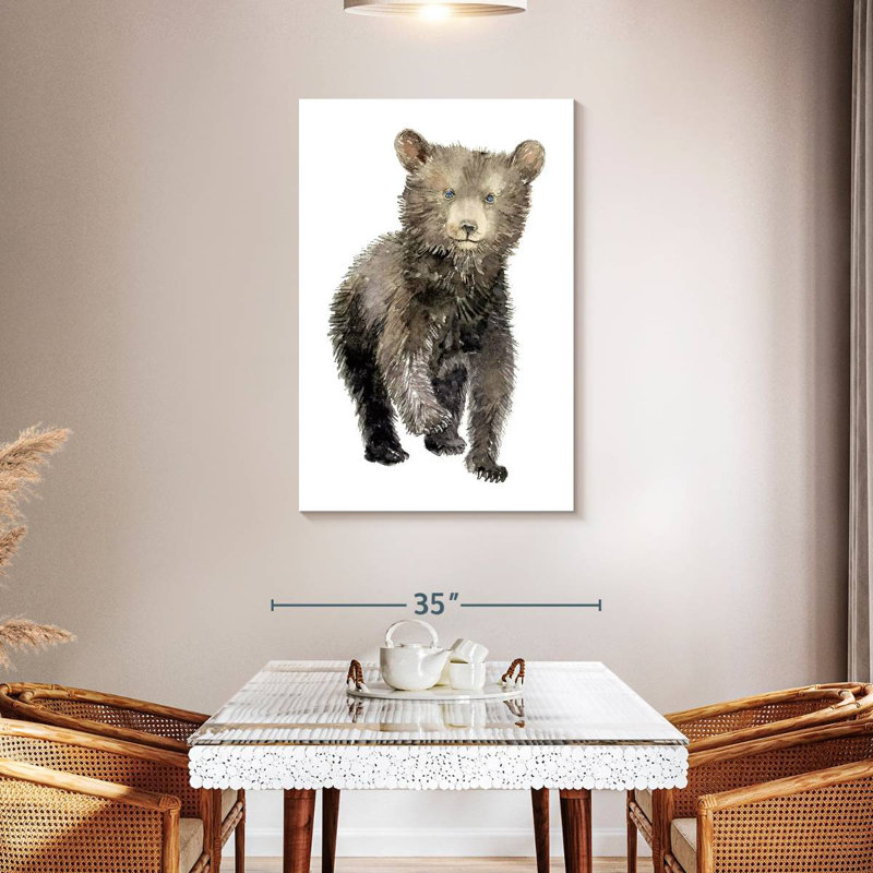 Illustration d'un bébé ours, H 45 po x l 30 po