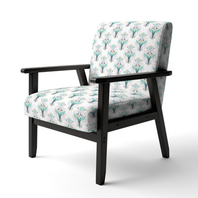 Fauteuil d'appoint rembourré Green Damask