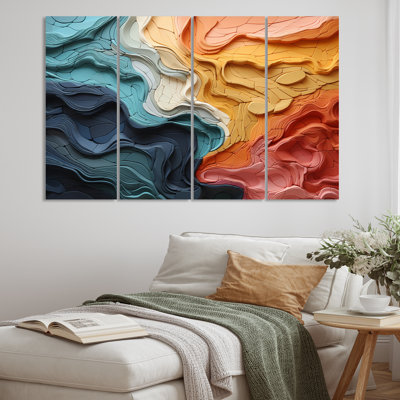 Biomorphism Organic Forms IV - Modern Wall Art Print - 4 Panels