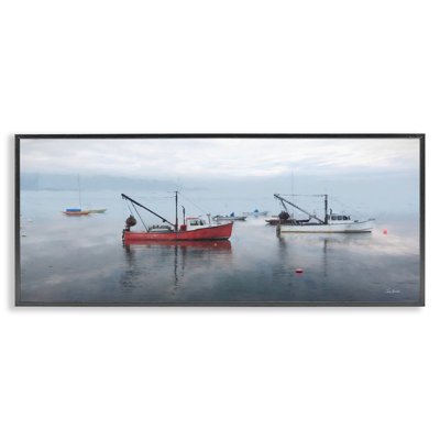 «Boat Harbor Seascape», estampe numérique encadrée par Lori Deiter