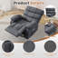 Fauteuils inclinables gris peu encombrants, chaise berçante pivotante en métal avec rangement pour la maison
